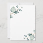 Elegante moderne eucalyptus groen bruiloft kaart (Achterkant)