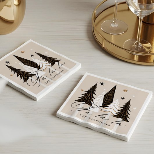 Elegante moderne Fa La Evergreen kerstontwerp Servet