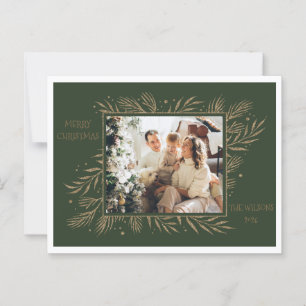 Elegante moderne Fa La Foto Evergreen Kerstmis Briefkaart