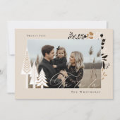 Elegante moderne Fa La Foto Evergreen Kerstmis Feestdagenkaart (Voorkant)