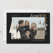 Elegante moderne Fa La Foto Evergreen Kerstmis Feestdagenkaart (Voorkant)