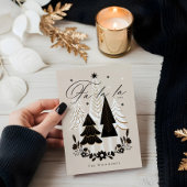 Elegante moderne Fa La Foto Evergreen Kerstmis Feestdagenkaart