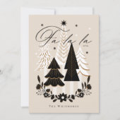 Elegante moderne Fa La Foto Evergreen Kerstmis Feestdagenkaart (Voorkant)