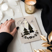 Elegante moderne Fa La Foto Evergreen Kerstmis Folie Feestdagenkaart