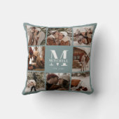 Elegante moderne familie foto collage housewarming kussen (Achterkant)