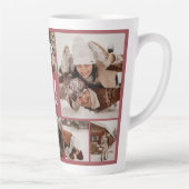 Elegante moderne familie fotocollage monogram latte mok (Rechts)