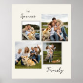 Elegante Moderne Familie Multi Foto's Collage Poster (Voorkant)