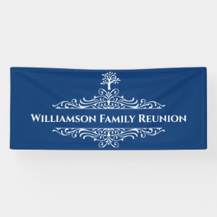 Elegante moderne familiestamboom monogram evenemen spandoek