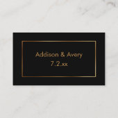 Elegante moderne faux goud op zwart dank u invoege informatiekaartje (Achterkant)