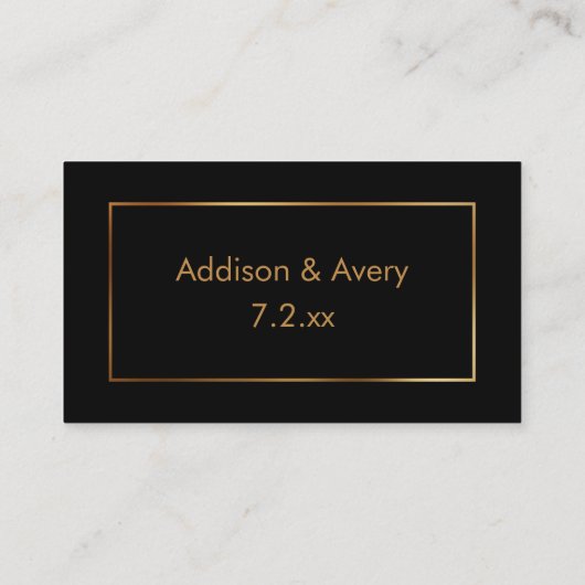 Elegante moderne faux goud op zwart dank u invoege informatiekaartje (Achterkant)