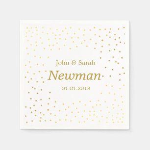 Elegante moderne faux gouden stippen bruiloft servet