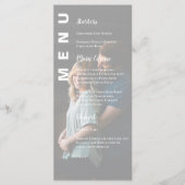 Elegante moderne Faux Vellum foto bruiloft Menu (Voorkant)