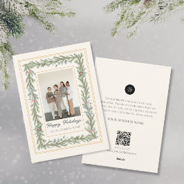 Elegante moderne feestelijke foto Botanische Kerst Feestdagenkaart