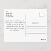 Elegante moderne Feliz Navidad foto & sneeuwvlokke Briefkaart (Achterkant)