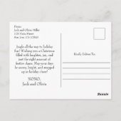 Elegante moderne Feliz Navidad foto & sneeuwvlokke Briefkaart (Achterkant)