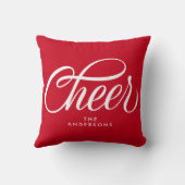 Elegante Moderne Festieve Rode Script Kerstgroet K Kussen (Achterkant)
