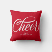 Elegante Moderne Festieve Rode Script Kerstgroet K Kussen (Voorkant)