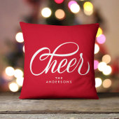 Elegante Moderne Festiviteiten Rode Script Kerst Kussen