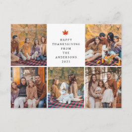 Elegante moderne fijne Thanksgiving herfst 5 foto Feestdagenkaart