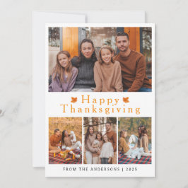 Elegante moderne fijne Thanksgiving herfst foto Feestdagenkaart