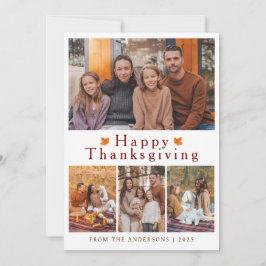 Elegante moderne fijne Thanksgiving herfst foto Feestdagenkaart