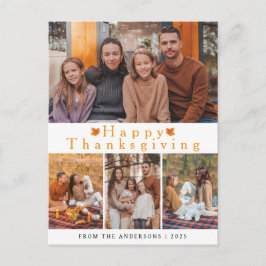 Elegante moderne fijne Thanksgiving herfst foto Feestdagenkaart
