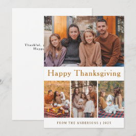 Elegante moderne fijne Thanksgiving herfst foto Feestdagenkaart