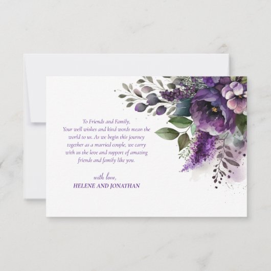 Elegante moderne Floral Bohemian bruiloft dank u Bedankkaart (Achterkant)