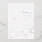 Elegante moderne folie bruiloft Save the Date Kaar Folie Uitnodiging (Voorkant)