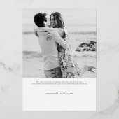 Elegante moderne folie bruiloft Save the Date Kaar Folie Uitnodiging (Achterkant)