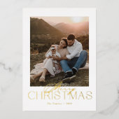 Elegante Moderne Folie Foto Kerst Kaart (Voorkant)