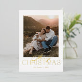 Elegante Moderne Folie Foto Kerst Kaart (Staand Voorkant)