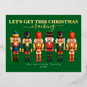 Elegante moderne Folie notenkraker kerst Kaart