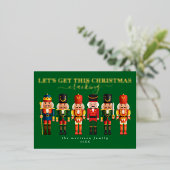 Elegante moderne Folie notenkraker kerst Kaart (Staand Voorkant)