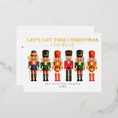 Elegante moderne Folie notenkraker kerst Kaart (Voorkant / Achterkant)