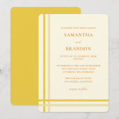 Elegante moderne formele script boter gele bruilof kaart (Voorkant / Achterkant)