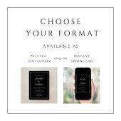 Elegante Moderne Formele Zwarte Script Trouw Kaart