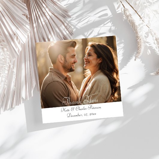 Elegante Moderne foto Aangepaste QR-code dank u ka Bedankkaart