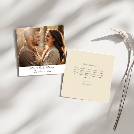 Elegante Moderne foto Aangepaste QR-code dank u ka Bedankkaart