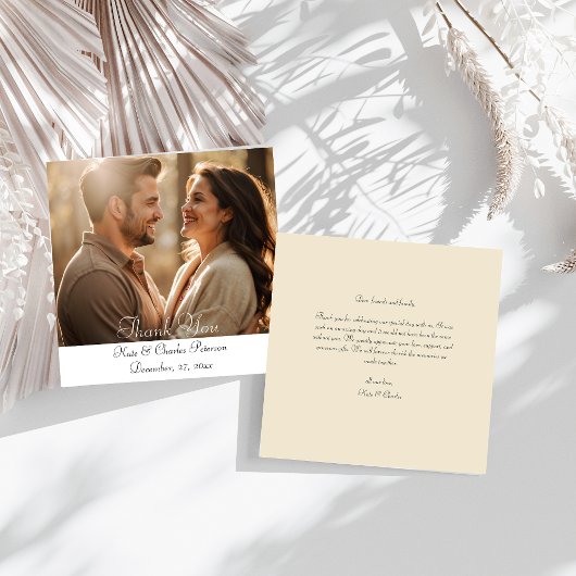 Elegante Moderne foto Aangepaste QR-code dank u ka Bedankkaart