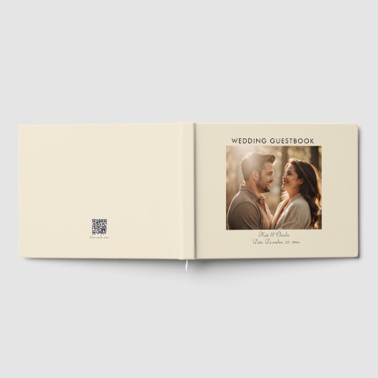 Elegante Moderne Foto Aangepaste QR-code Gastenboek (Volledig)