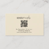 Elegante Moderne foto aangepaste qr code rsvp Informatiekaartje (Voorkant)