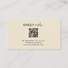 Elegante Moderne foto aangepaste qr code rsvp Informatiekaartje