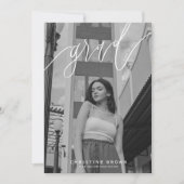 Elegante moderne foto afstudeerkaart met script kaart (Voorkant)