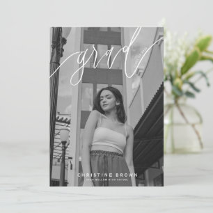 Elegante moderne foto afstudeerkaart met script kaart