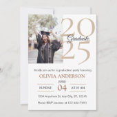 Elegante moderne foto afstuderen partij uitnodigin kaart (Voorkant)