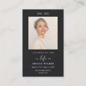 Elegante & Moderne Foto Begrafenis Kaart Custom Tr Visitekaartje (Voorkant)