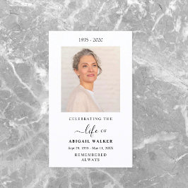 Elegante & Moderne Foto Begrafenis Kaart Custom Tr Visitekaartje