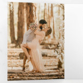 Elegante moderne foto bruiloft details QR-code Drieluik Uitnodiging (Binnenzijde eerst)