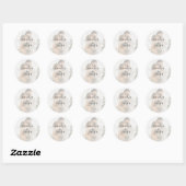 Elegante moderne foto bruiloft ronde sticker (Vel)
